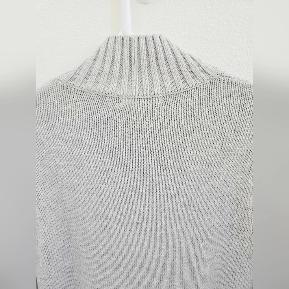 J Crew Cambridge Cable Knit Turtleneck Sweater, Heather Grey, Size Small‎